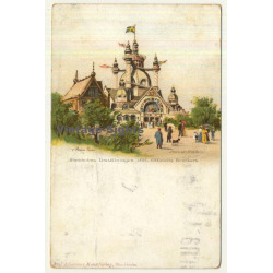 Stockholm / Sweden: Exhibition 1897 - Utställningen (Vintage Artist Postcard Anna Palm)