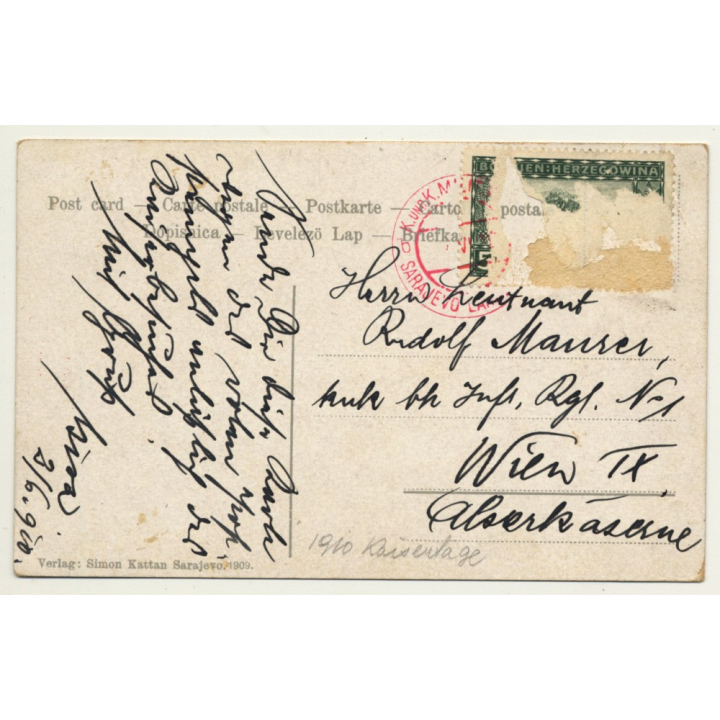 Sarajevo / Bosnia & Herzegovina: Ailfakovac Partie (Vintage Postcard 1910)