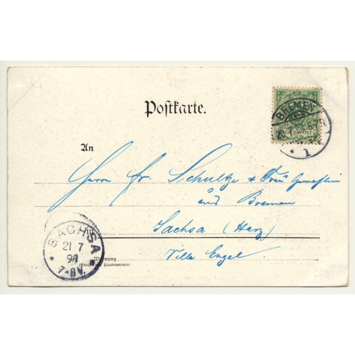 Kegeln / Bowling: Deutsche Kegler-Postkarten Nr. 7 (Vintage Funny Postcard 1898)