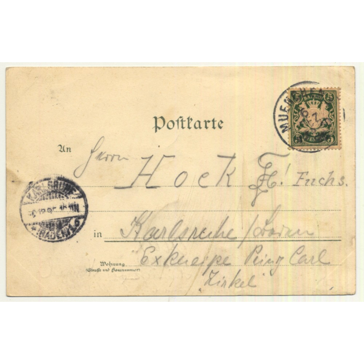 Schützengruss / Sagittarius Greeting (Vintage Postcard Litho ~1890s/1900s)