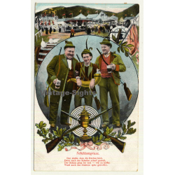 Schützengruss / Greeting From Rifleman (Vintage Postcard Litho 1907)