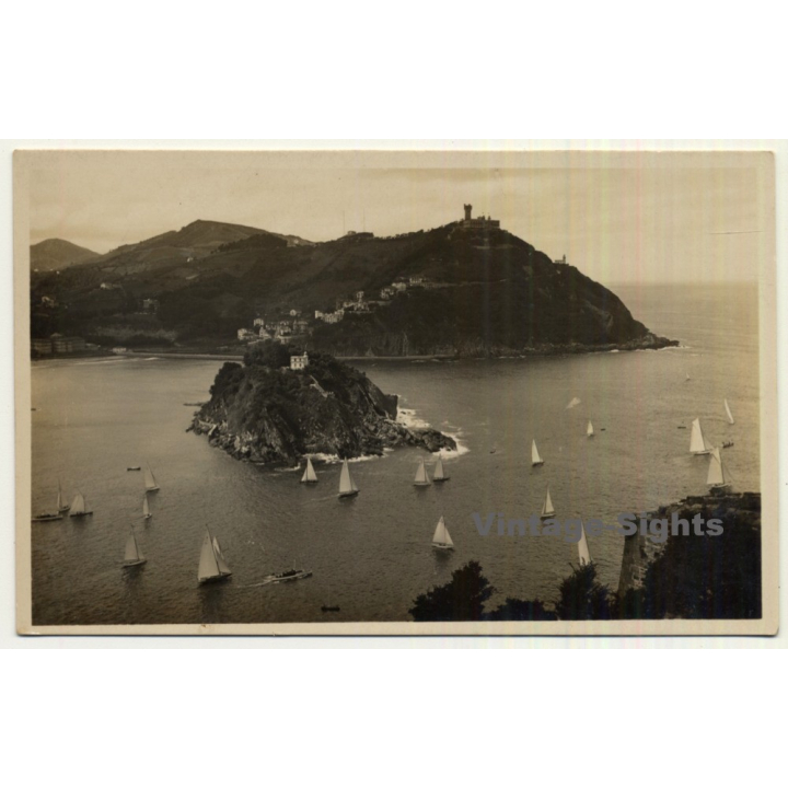 San Sebastian / País Basco: Vista Desde El Monte Urgull (Vintage RPPC)