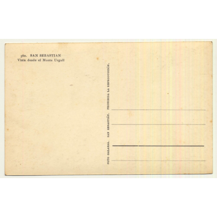 San Sebastian / País Basco: Vista Desde El Monte Urgull (Vintage RPPC)