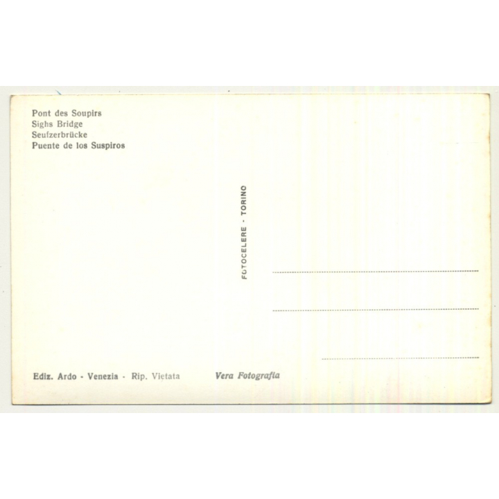 Venice / Italy: Sighs Bridge - Ponte Dei Sospiri (Vintage RPPC)