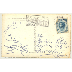 Monaco: Place Du Palais Et Le Palais Princier (Vintage RPPC 1959)