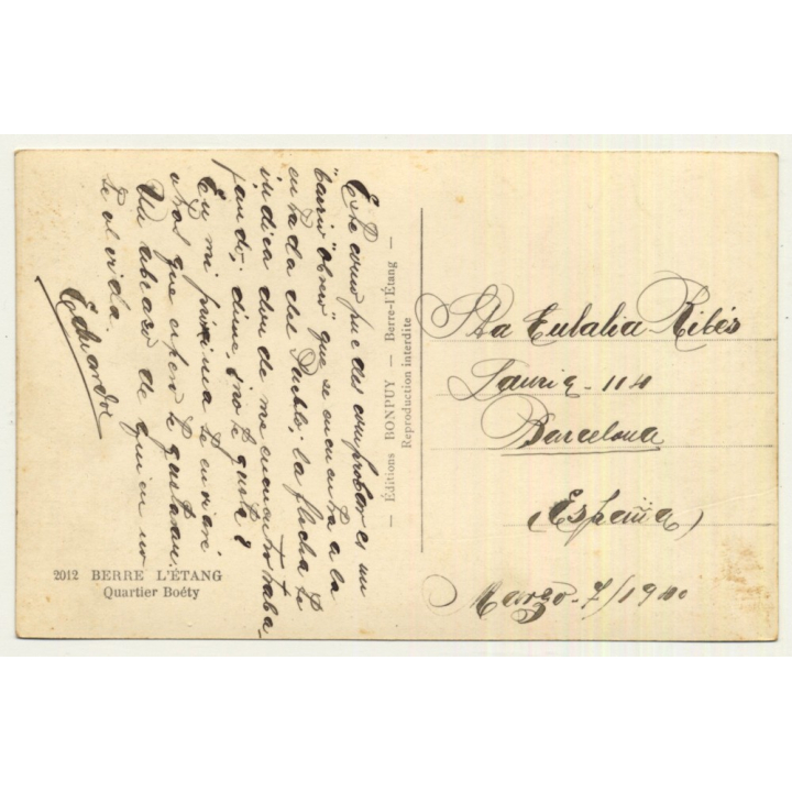 Berre L'Étang / France: Quartier Boéty (Boetie) (Vintage RPPC)