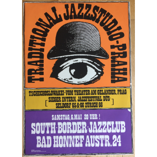 Traditional Jazzstudio-Praha At Southborder Jazzclub (Vintage Silkscreen Print: Korndörffer)