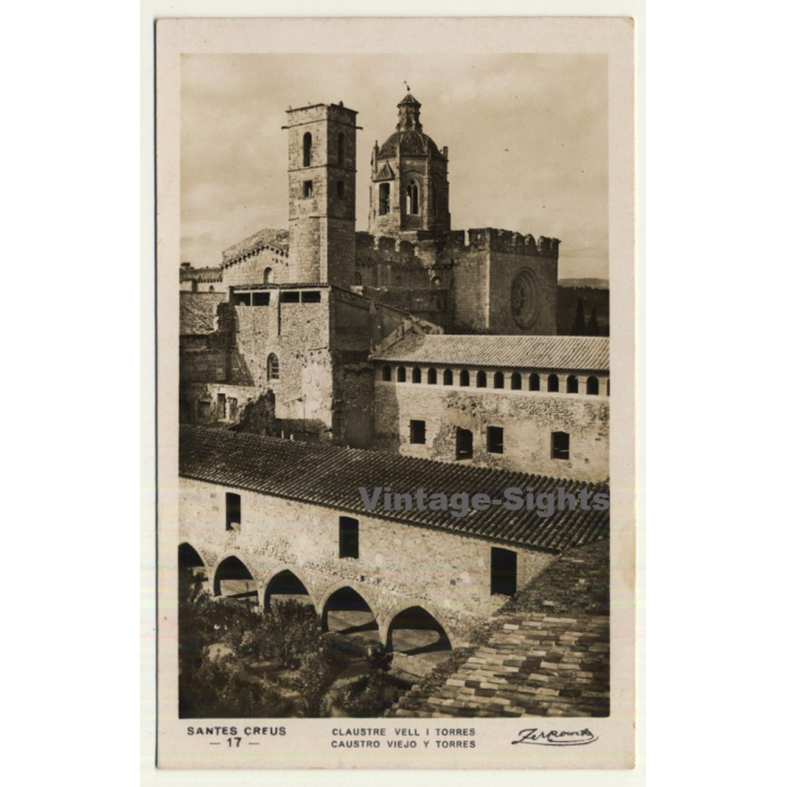 Santes Creus / Tarragona: Caustro Viejo Y Torres (Vintage RPPC)