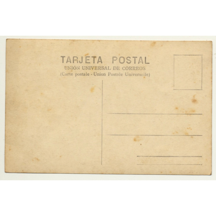 Spanish Wanderers At Monument In The Mountains (Vintage RPPC ~ 1910s/1920s)