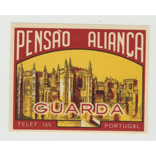 Pensao Alianca - Guarda / Portugal (Vintage Luggage Label)