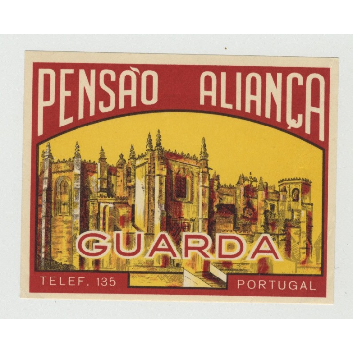 Pensao Alianca - Guarda / Portugal (Vintage Luggage Label)