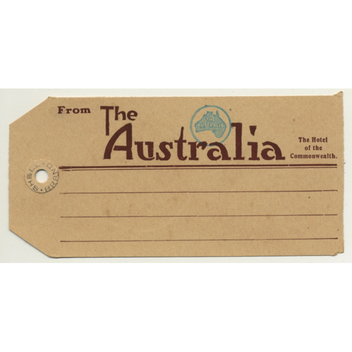 The Australia Hotel - Sydney / Australia (Vintage Luggage Tag)