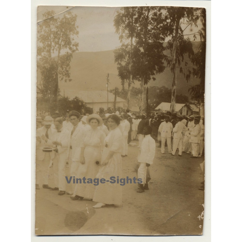 Congo-Belge: Meeting Of Upper Colonial Society *2: The Girls (Vintage Photo Sepia ~1910s/1920s)