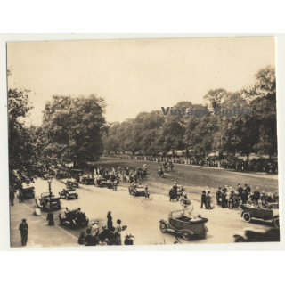 London / UK: Rotten Row - Hyde Park - Horses (Vintage Photo Sepia ~1920s)