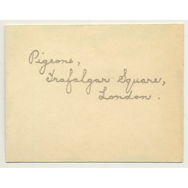 London / UK: Feeding Pigeons At Trafalgar Square (Vintage Photo Sepia ~1920s)