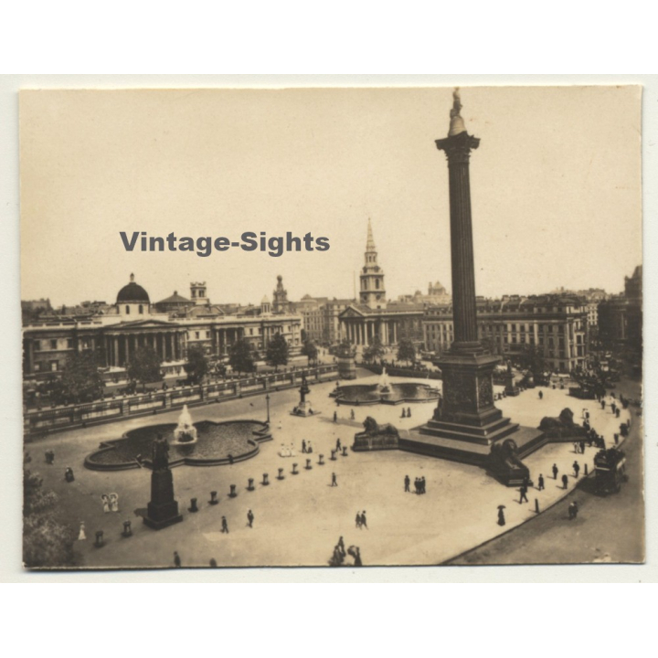 London / UK: National Gallery - Trafalgar Square (Vintage Photo Sepia ~1920s)