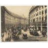 London / UK: Regent Street - Double-Decker - Oldtimer (Vintage Photo Sepia ~1920s)
