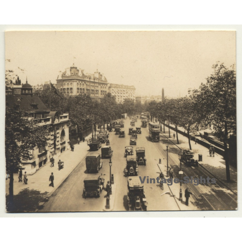 London / UK: Hotel Cecil - Thames Embankment (Vintage Photo Sepia ~1920s)