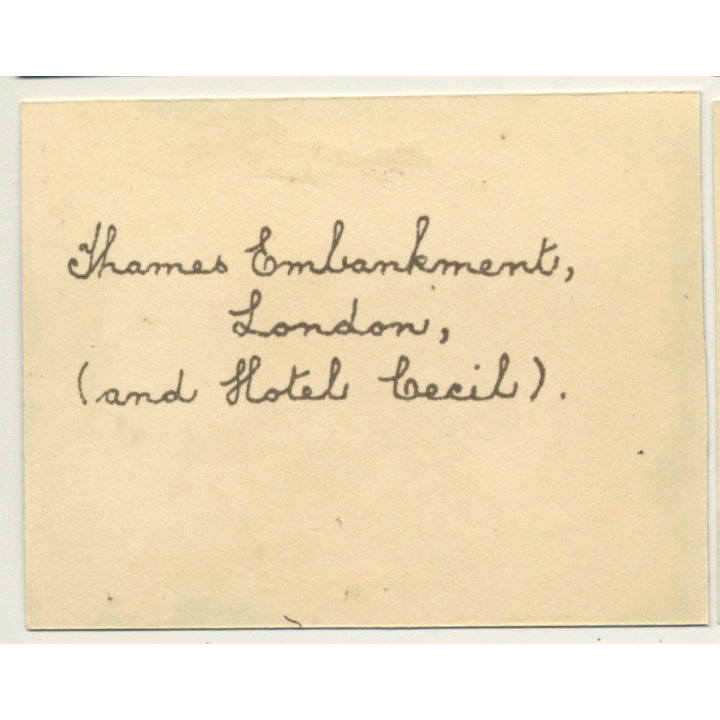 London / UK: Hotel Cecil - Thames Embankment (Vintage Photo Sepia ~1920s)