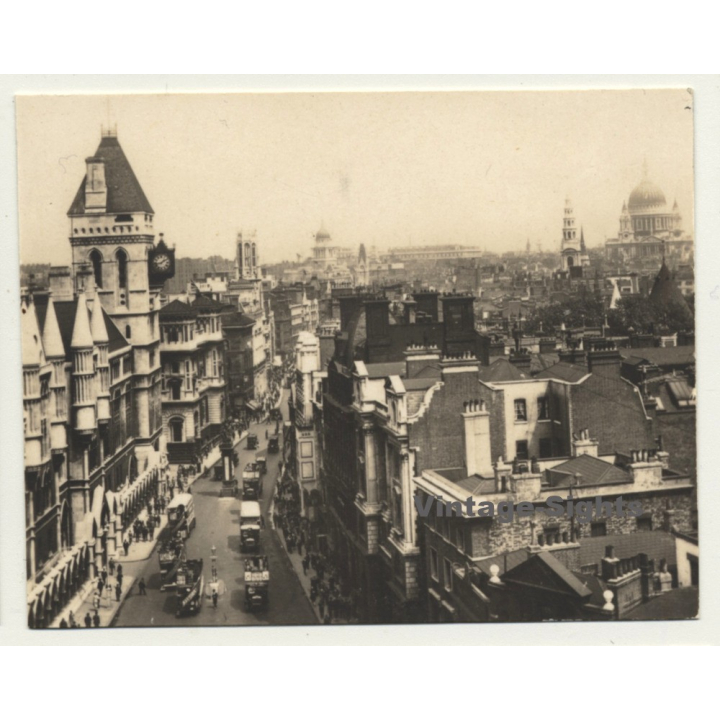 London / UK: Law Courts & Fleet Street (Vintage Photo Sepia ~1920s)