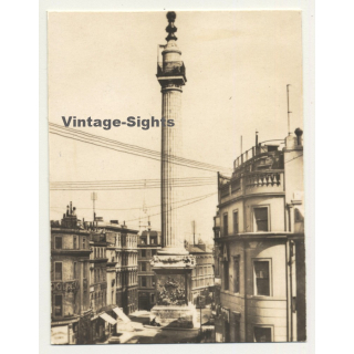 London / UK: The Monument - Fish Street Hill (Vintage Photo Sepia ~1920s)