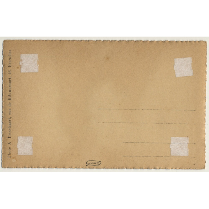 Portrait Of Pensive Shorthaired Woman *2 / Earring (Vintage RPPC Sepia ~1910s/1920s)