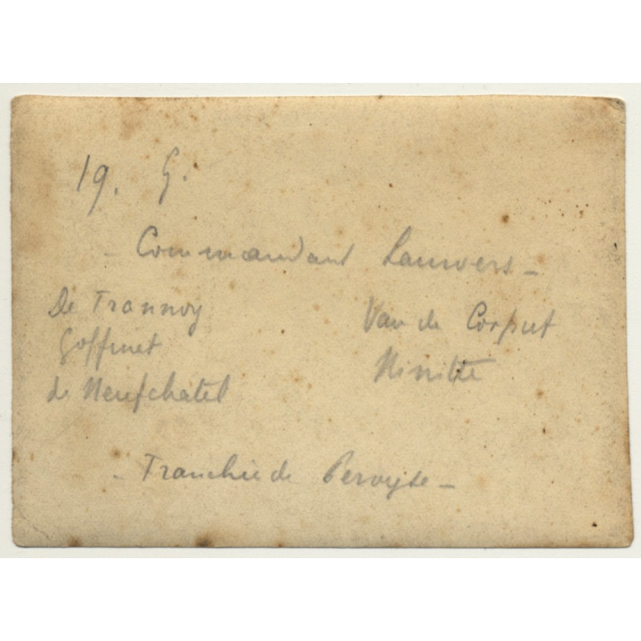 Commandant Lanvers / Tranchie De Perugte (Vintage Photo Sepia ~1910s)