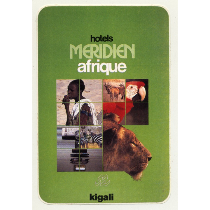 Kigali - Rwanda: Hotels Meridien Afrique (Vintage Self Adhesive Luggage Label / Sticker)