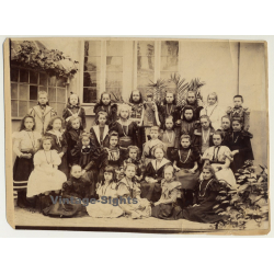 Ixelles / Belgium: Schoolgirls At Institut Des Soeurs De Notre Dame  (Vintage Photo Sepia ~1910s/1920s)