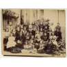 Ixelles / Belgium: Schoolgirls At Institut Des Soeurs De Notre Dame  (Vintage Photo Sepia ~1910s/1920s)
