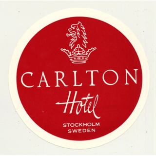 Stockholm / Sweden: Carlton Hotel (Vintage Luggage Label)