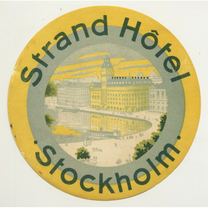 Stockholm / Sweden: Strand Hotel (Vintage Luggage Label)