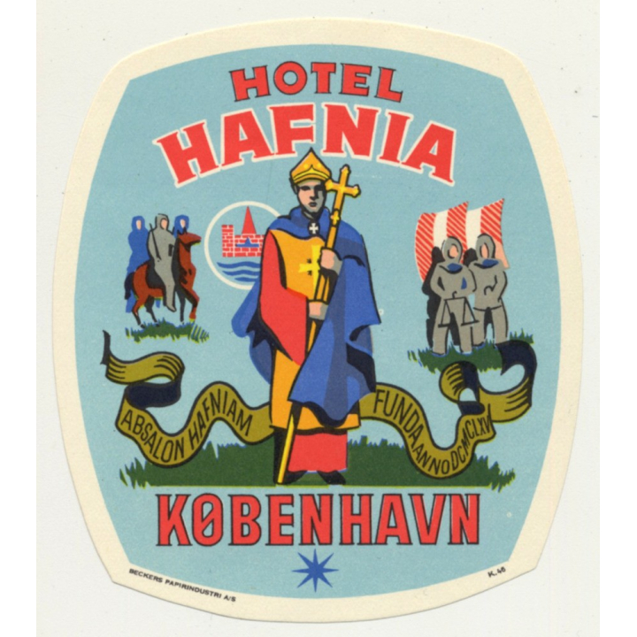 Copenhagen / Denmark: Hotel Hafnia (Vintage Luggage Label)
