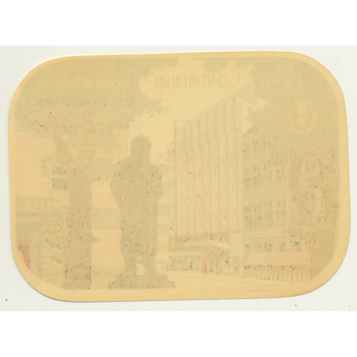 Oslo / Norway: Hotel Continental - Theatercaféen (Vintage Luggage Label)