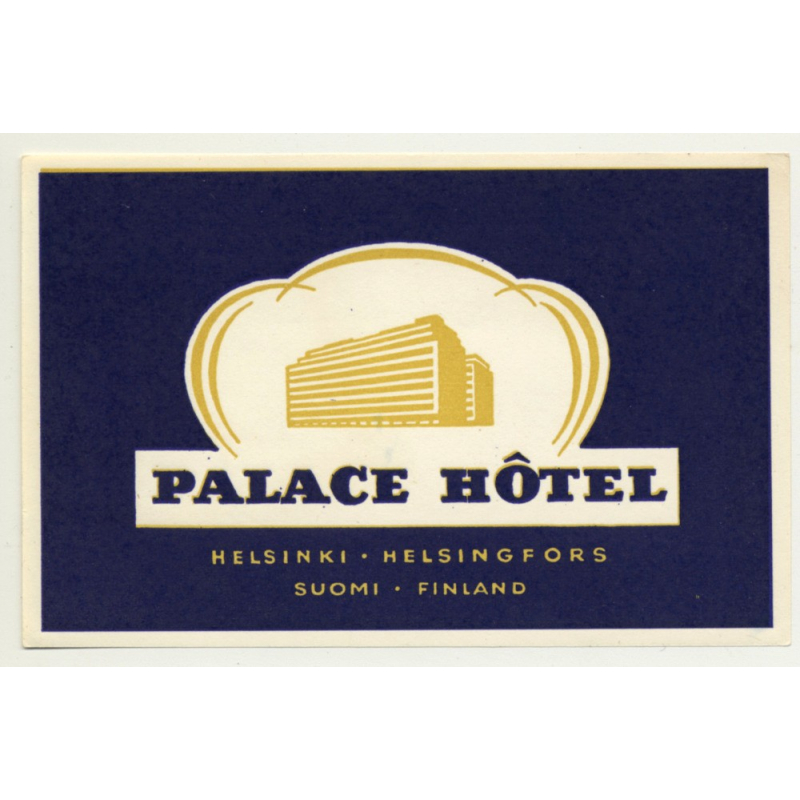 Helsinki / Finland: Palace Hotel (Vintage Luggage Label)