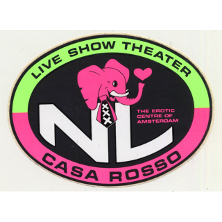 Casa Rosso - Live Show Theater (Vintage Sticker / Amsterdam Erotic Theatre)