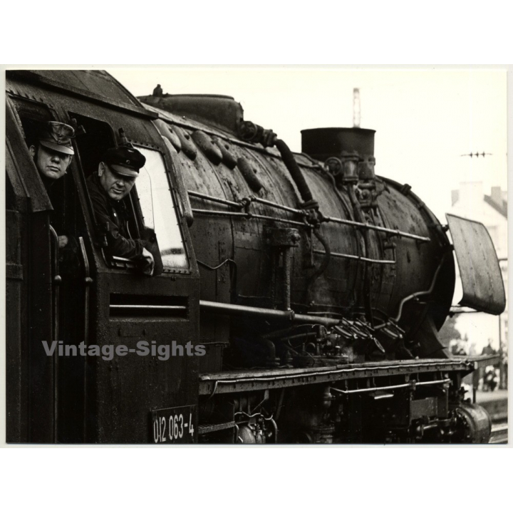Rheine: 2 Lokführer In Dampflok 012 063-4 (Vintage Photo B/W ~1970s)