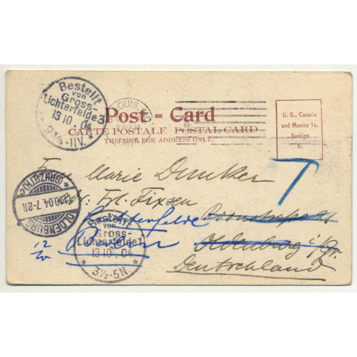 Missouri / USA: Cor, Broadway & Olive, St. Louis (Vintage Postcard 1904)