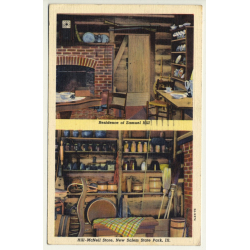 Illinois / USA: Residence Of Samuel Hill - New Salem State Park (Vintage Postcard 1948)