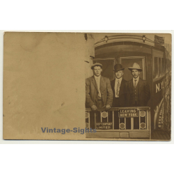 USA: 20th Century Limited Train - Leaving New York (Vintage RPPC ~1920s)
