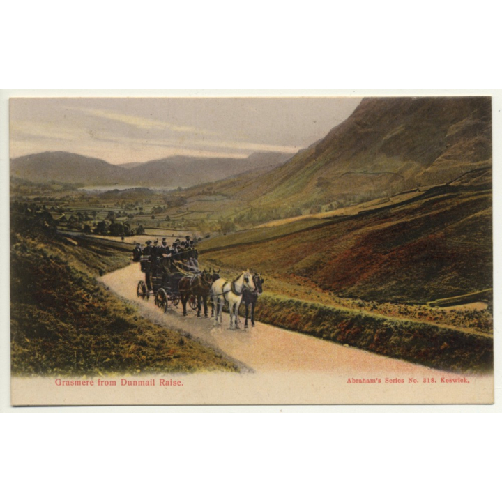 USA: Grasmere From Dunmail Raise / Abraham's Series 318 (Vintage Postcard)