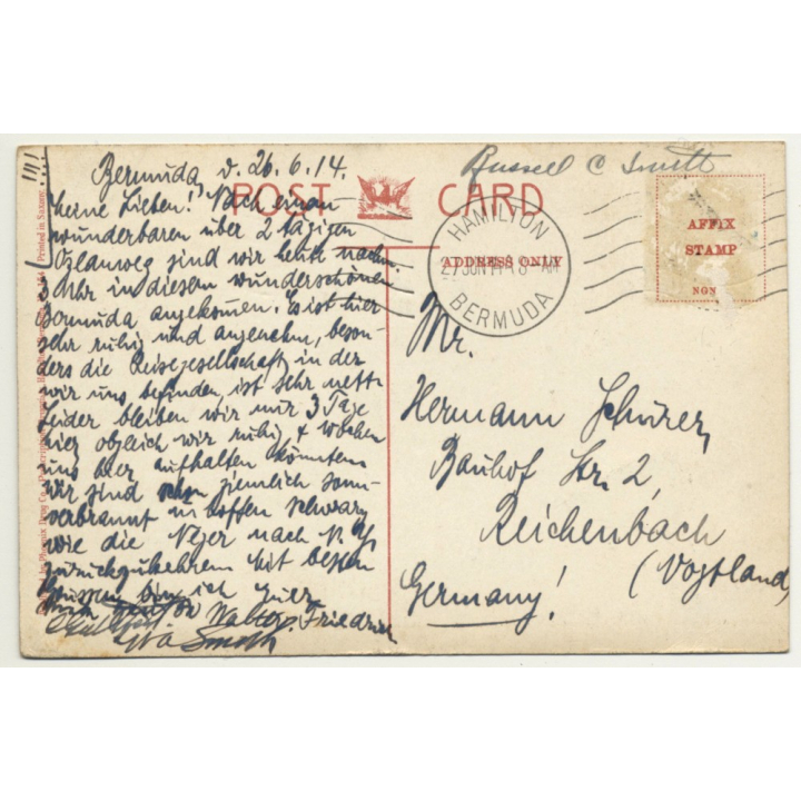 Bermuda / British Overseas Territory: White Swan Tea House (Vintage Postcard 1914)