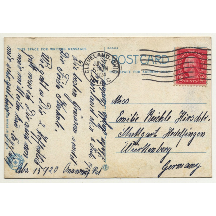 Cleveland - Ohio / USA: Bird's Eye View Of City Hospital (Vintage Postcard 1924)