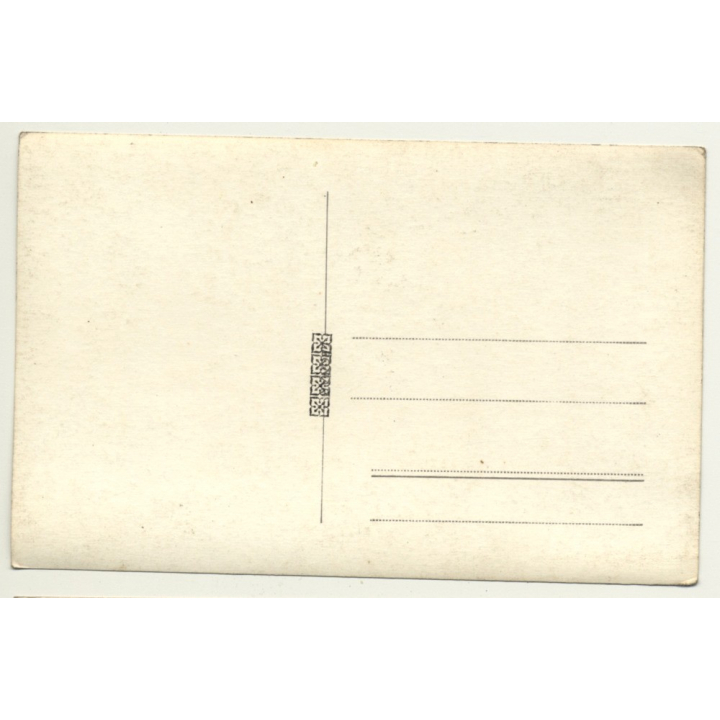 Old Woman Rests On Forest Path / Trees (Vintage RPPC Belgium ~1930s/1940s)