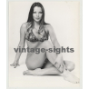 Longhaired Beauty With Cat Eyes Posing In Bikini (Vintage Amateur Photo 1970s)