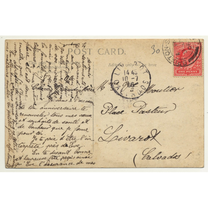 Little Girl & Boy - With Best Wishes (Vintage Greet RPPC 1906)