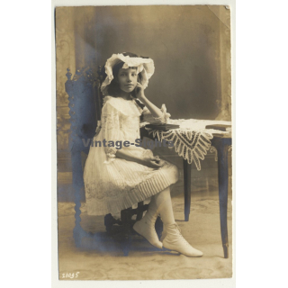 Sweet Girl In Best Clothes (Vintage RPPC Samson & Cie. Bruxelles)