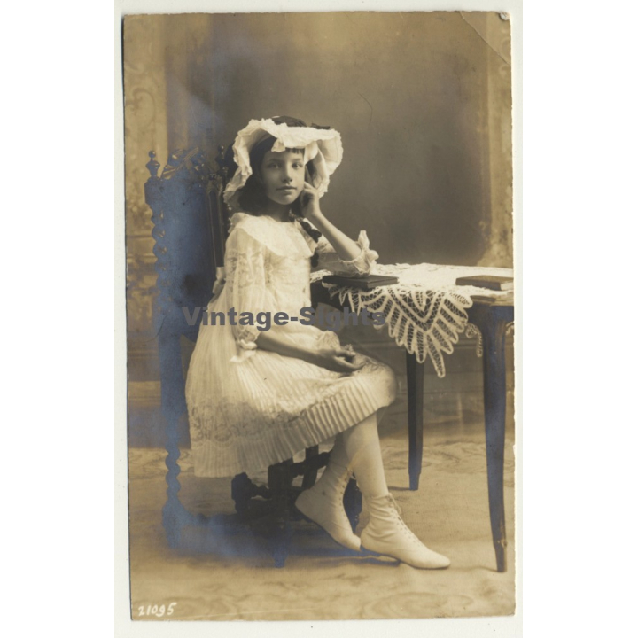 Sweet Girl In Best Clothes (Vintage RPPC Samson & Cie. Bruxelles)