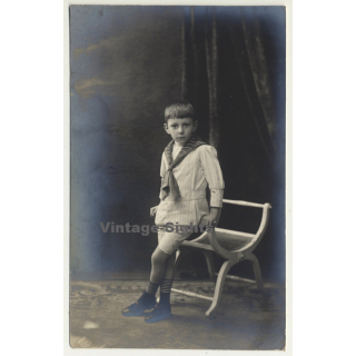 Sweet Boy In Short Sailor Suit (Vintage RPPC S. Polak Bruxelles)