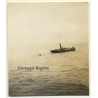 Lisbon: Port Pilot In Dinghy On His Way To S.S. Anversville (Vintage Photo 1930)
